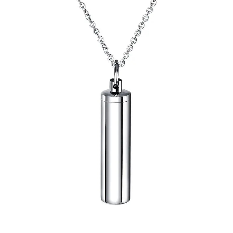 Stainless Steel Key Chain Cylinder Cremation Urn Jewelry Memorial Ash Urn Necklace Pendant Key Chain Keepsake Ash Cremation Urn