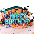 Promotional Birthday Greeting Card Birthday Cat House Balloon Cute Cat Animal Home 3D Pop-up Card