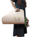 Custom Blush Pink Floral Flower Carry Gift Paper Bag Craft Paper Bag and Gift Box for Florist Flower Bouquets With Handles
