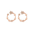 Korean Fashion Star Ring Earrings 925 Sterling Silver Female Gold Plated Niche Design Cute Simple Luxury Style
