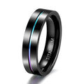 OAHLAN Fashion Jewelry 5mm 7mm 9mm Rainbow Titanium Ring Colorful Thin Groove Line Wedding Band Inlay Couple Rings for Women Men