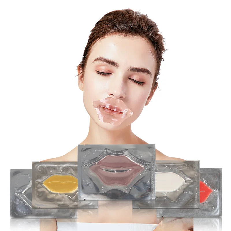 Custom Vegan Aloe Extract Plumping Rose Moisturizing Sheet Lip Mask with Collagen & Oil Nourishing Private Label