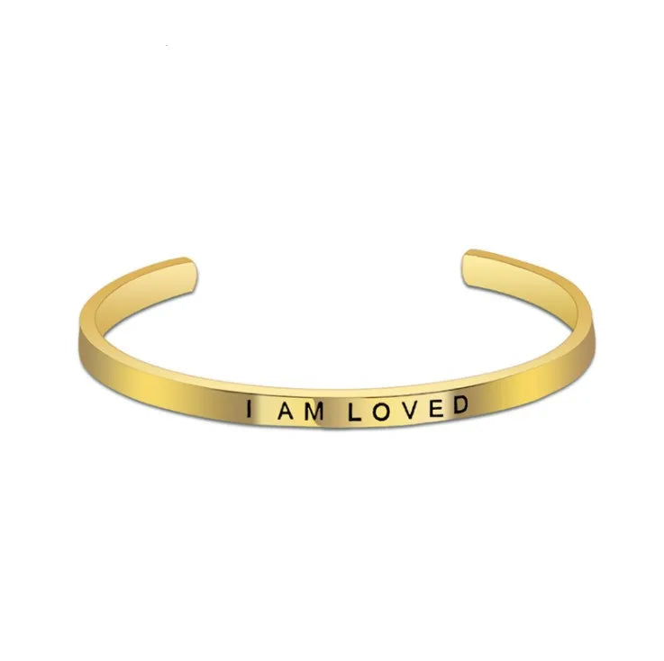 Inspirational Bangles Gold Plated Bangle Charms Jewelry Cuff Thin Cheap Bangle Bracelet for Men Couple Wedding Gift