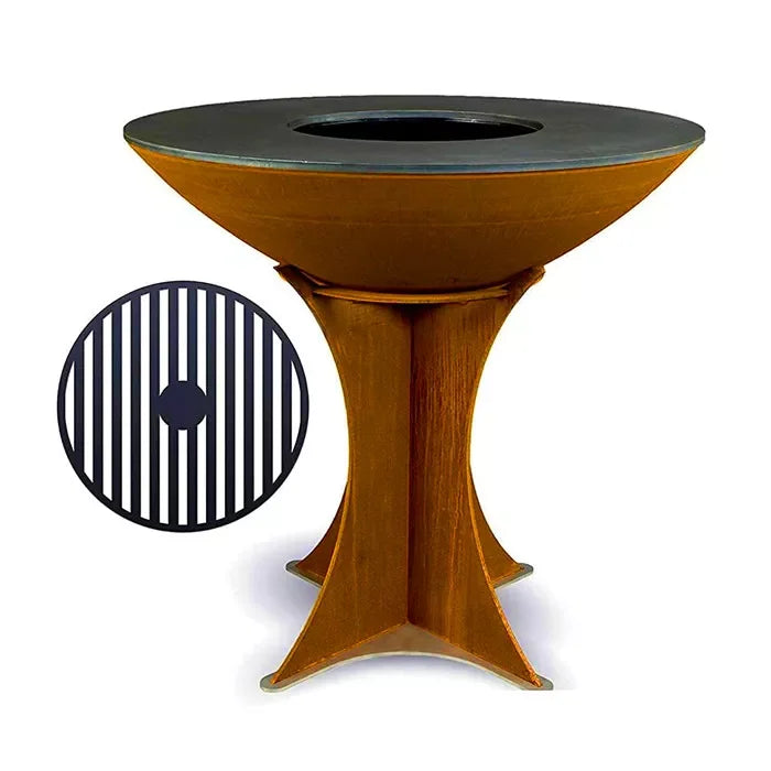 Rust Corten Steel Fire Pit Barbecue Grill