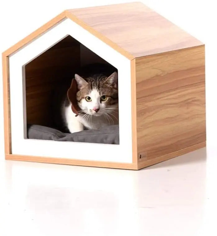 Outdoor Cat House Garden Patio Decorative Chinchilla House - Small Animal Hideout for Chinchilla  Wood Pet House