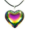 Fashion Red Heart Shaped Glass Pendant Necklace for Women Charm Jewelry Party Gift