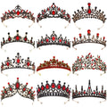 Black Red Vintage Tiara Princess Rhinestone Crystal Beauty Custom Handmade Pageant Queen Miss World Crown