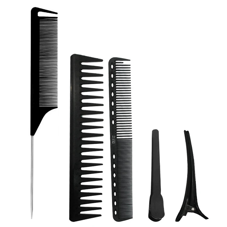 Beauty Salon Equipment Hair Styling Products Clip Stainless Steel Pin Tail Hair Extension Wide Tooth Comb Sets