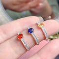 925 Sterling Silver Unique Aesthetic Finger Rings Classic Style Hot Popular Natural Sapphire Eternity Engagement Rings