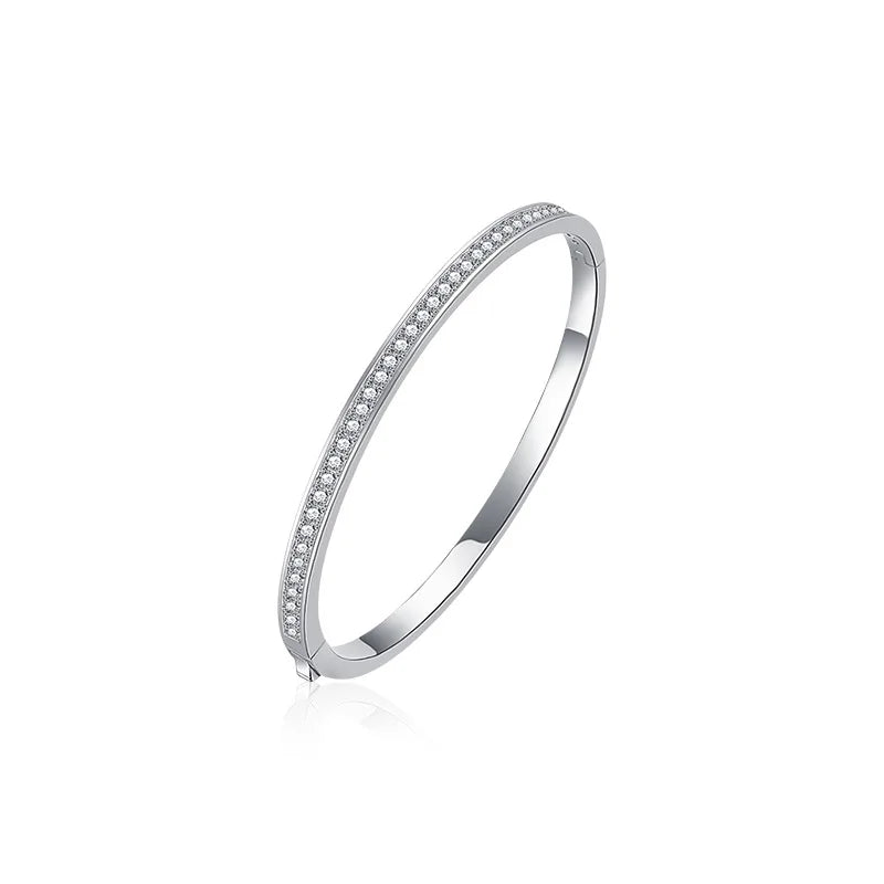 S925 Silver Moissanite Diamond Bracelet Elegant & Luxurious Bangles