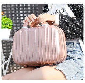 Anti Scratch Waterproof ABS 14 Inch Cosmetic Hard Case Beauty Makeup Organizer Box Lightweight Large Capacity