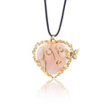 New Butterfly Charms Heart Healing Crystal Stone Necklace Wire Wrapped Natural Stone Necklace for Women