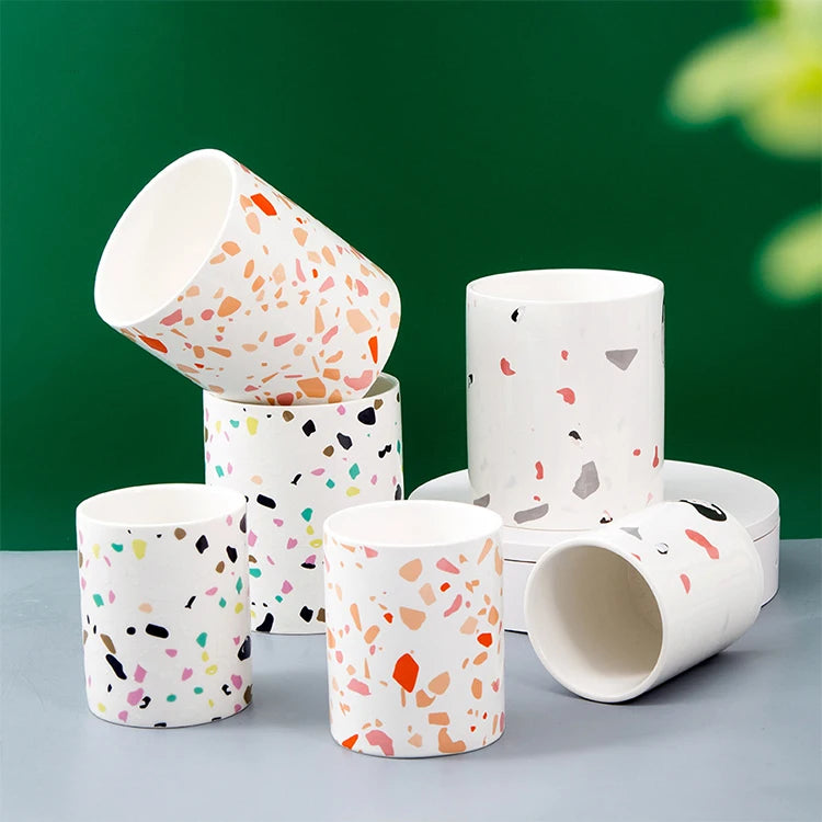 Factory Wholesale Creative 11oz/25oz Matte Frosted Aromatherapy Candle Cup Container White Ceramic Empty Candle Jar Vessels