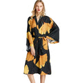 New Ice Woven Silk Nightgown Women Casual Elegant Light Luxury European American One Size Ginkgo Leaf Spring Summer Home Wear