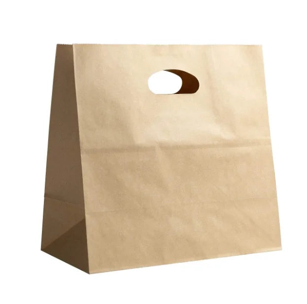11" *6" * 11" Die Cut Tote Bags [Pack of 500] Kraft Paper Gift Food Service Bags