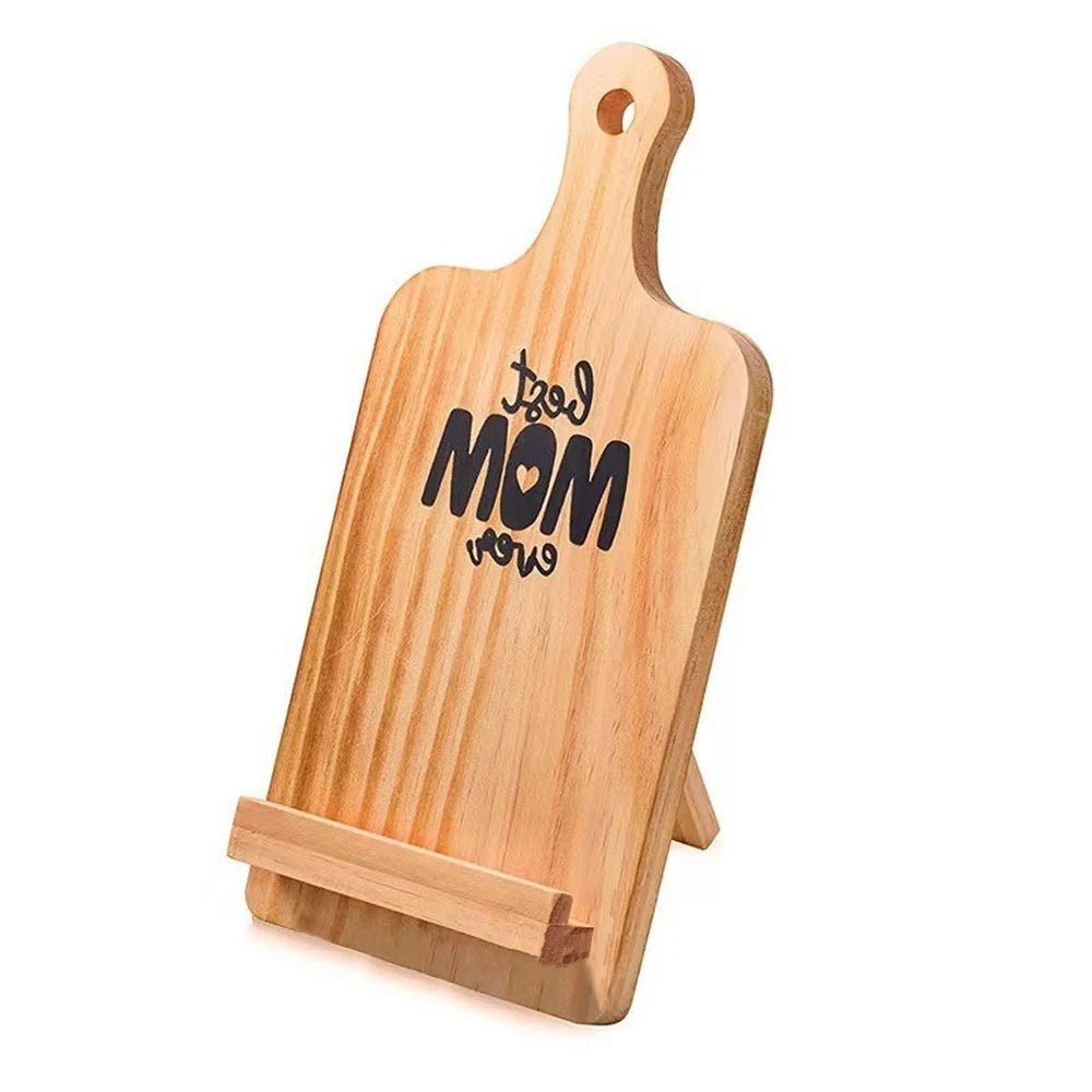 TaiLai Elegant Wooden Recipe Stand 'Best Mom Ever' Engraving Perfect Kitchen Accessory Wood Crafts Wooden Boxes Wall Signs