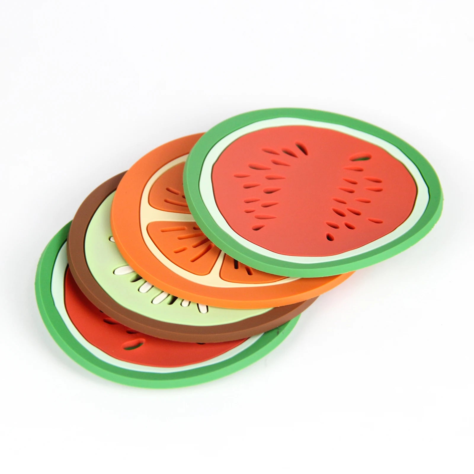 3D Soft PVC Rubber Custom Watermelon Oranges Fruit Shape Rubber Labels