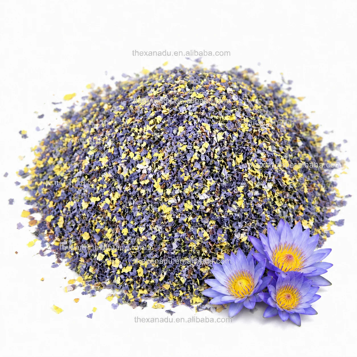 Organic Egyptian Blue Lotus Dried Crushed Grind Smoking Relaxing Flowers Nymphaea Caerulea for Pre-roll Smoke