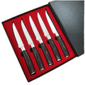 Set 5 Colored Wood Handle Steak Serrated Dining Knives Customizable 5cr15mov Material Flatware Sustainable 5-Piece Boxed