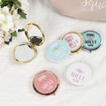 Girls Birthday Favor Gifts Portable Metal Makeup Hand Mirror Girls Adult Gifts Round Mini Pocket Double Sided Mirror
