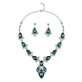 Women Elegant Water Drop Zircon Necklace Earrings Bracelet Ring Four Piece Bridal Wedding Dress Dinner Accessories