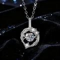 Ready to Ship 925 Sterling Silver Feather Surround Moissanite Beating Heart Pendant Necklace for Women Gift