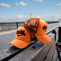 Custom Y2K Orange Foam Mesh Trucker Cap with 3D Embroidery Logo Hip Hop Style Jersey Hat for Beach Wear Customizable Logo