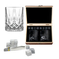 Modern Crystal Whiskey Glass Set Gift Box with Custom Logo Shot Glasses and Clear Decanter