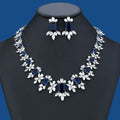 Elegant Classic 2pcs Bridal Necklace and Earring Set Zirconia Leaf Flower Jewelry for Wedding Parties and Anniversaries