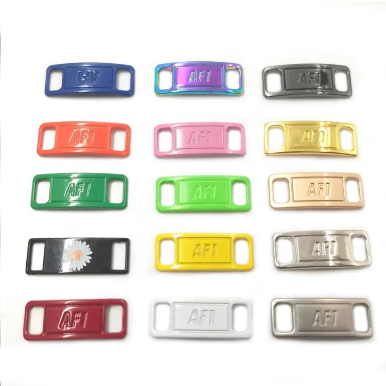 High Quality Zinc Alloy Metal af1 Sneaker Shoe Tag Custom Logo Locking Shoe Lace Buckle Stylish Decoration