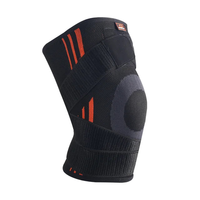 Elastic Knee Sleeve with Compression Straps Knee Support Sleeves Brace for Men Women