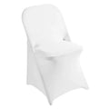White Spandex Folding Chair Covers in Stretch Washable Fabric for Wedding PartyHolidaysCelebration