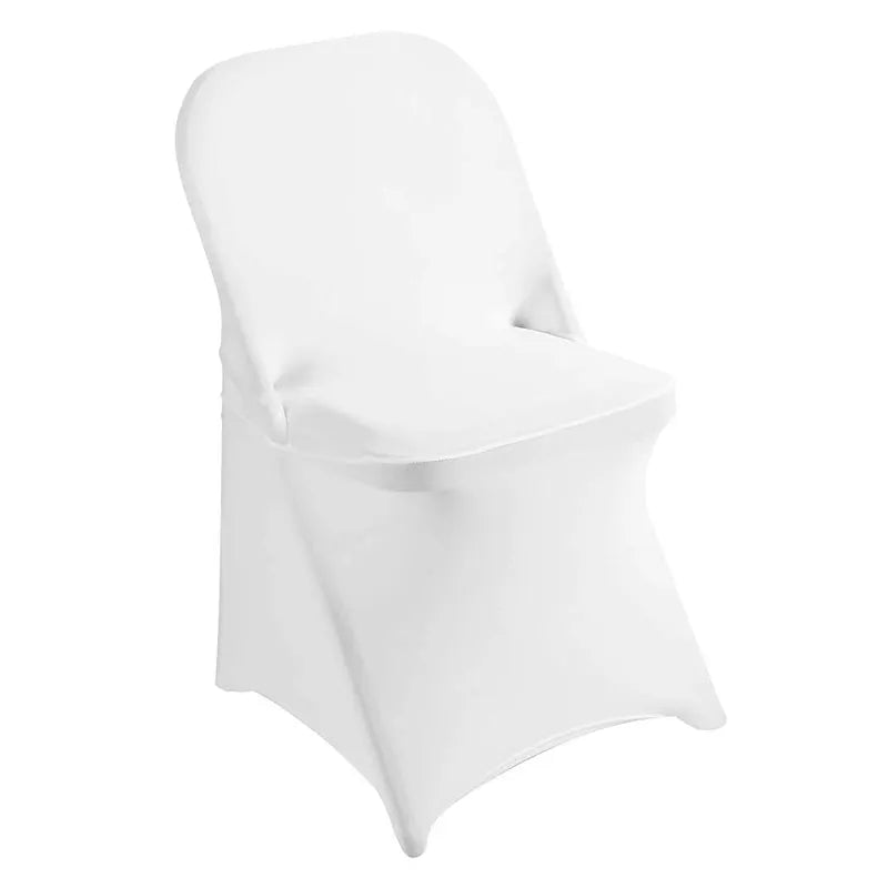 White Spandex Folding Chair Covers in Stretch Washable Fabric for Wedding PartyHolidaysCelebration