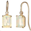 Fashion Opal Jewelry Unique Delicate Square Shaped Opal Crown Stud Earrings S925 Gold Plated Fine Jewelry