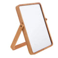 Europe   Bathroom  Make up  Wooden Vanity Mirror   Portable Wooden Table Mirror with Folding  Free Stand