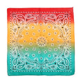 Versatile Cotton Square Bandana With Gradient Cashew Flower Pattern Sports Headscarf for Outdoor Riding and Decorative Use