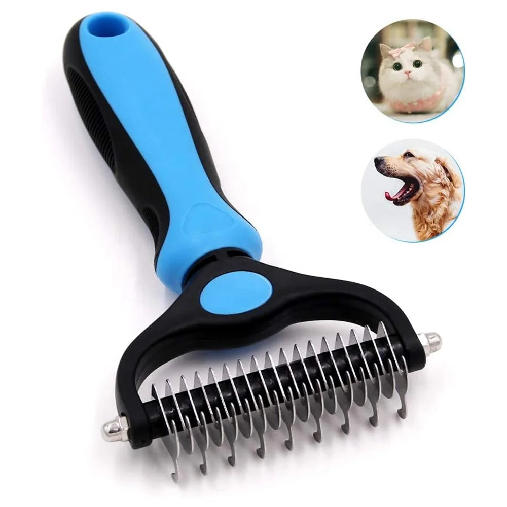 Hot Selling Silicone and Stainless Steel Pet Comb Brush Dog Grooming Tool Inventory Pet Grooming Cleaning Tool Factory Price