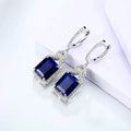 Hot Sale Luxury Sapphire Gemstones Earrings Ring 925 Sterling Silver for Woman