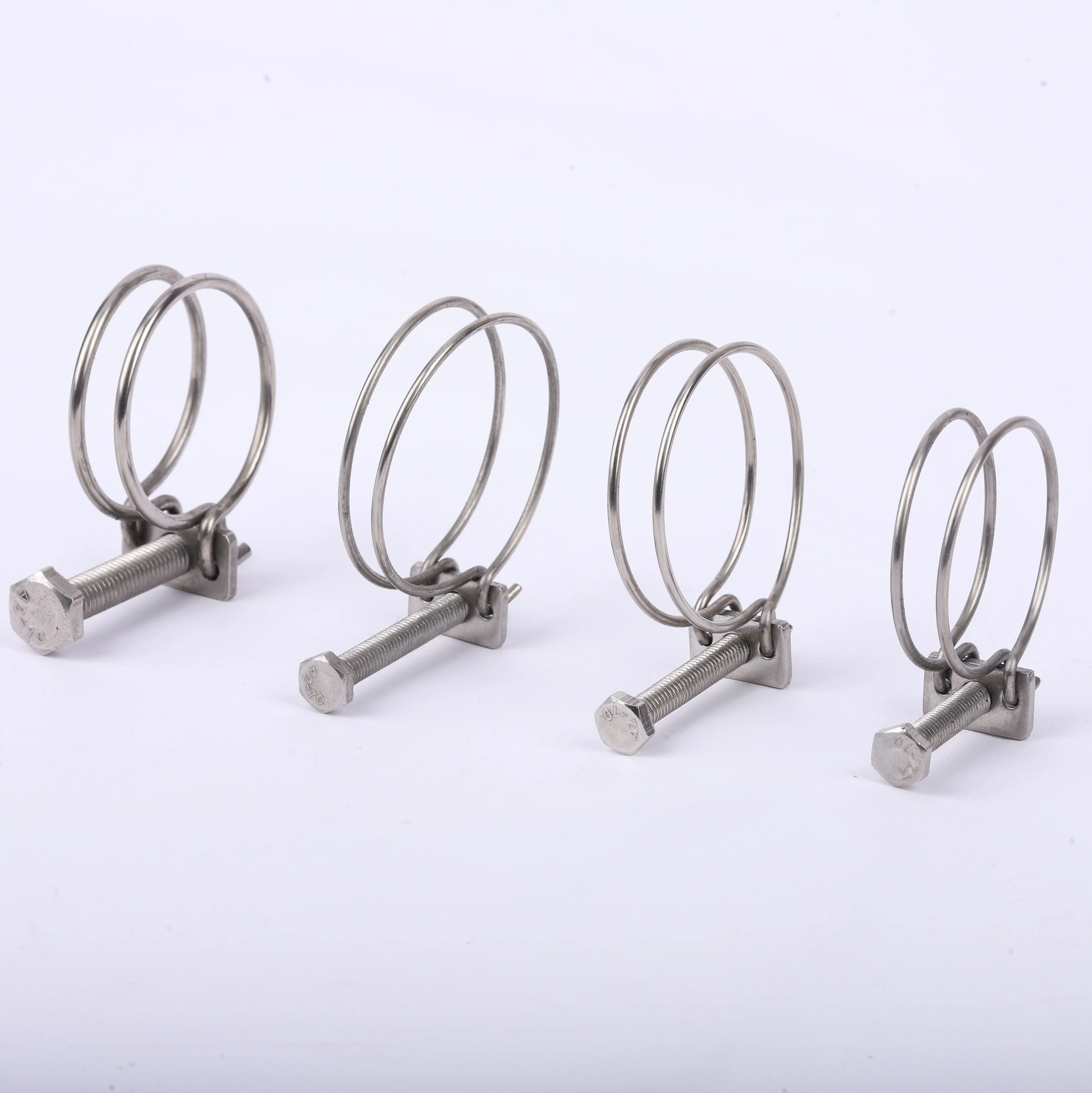 Wholesales Spring Hose Clip Stainless Steel 201 304 Double Wire Hose Clamp Manufacturer