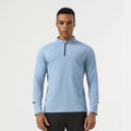MAYYOUNG Custom Workout Active Sports Wear Slim Fit 1/4 Quarter Zip Jogging Track Top Men Compression Gym Long Sleeve Shirt