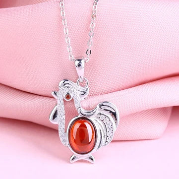 Wholesale New Fashion Jewelry Chain 925 Silver zircon chicken Necklace for Women