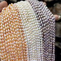 Factory Price 100% Natural Rice Shaped 3-10mm Freshwater 4mm Item 3A White Pink DIY Loose Necklace 5-6mm Eternal Jewelry Making