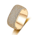 2022 Best Selling 18K Gold Plated Brass Hip Hop Gemstone Rings Trendy Crystal Zircon Women's Ring