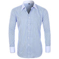 2023 Custom Striped Dress Shirts Men's Office Full Season Classic Long Sleeved French Cuff Designer Business Mens Formal Shirt