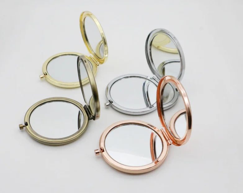 IPRESTA Mini Single-Sided Iron Round Mirror With Magnifying Feature Custom Logo Pocket Makeup Mirror for Girls Wholesale