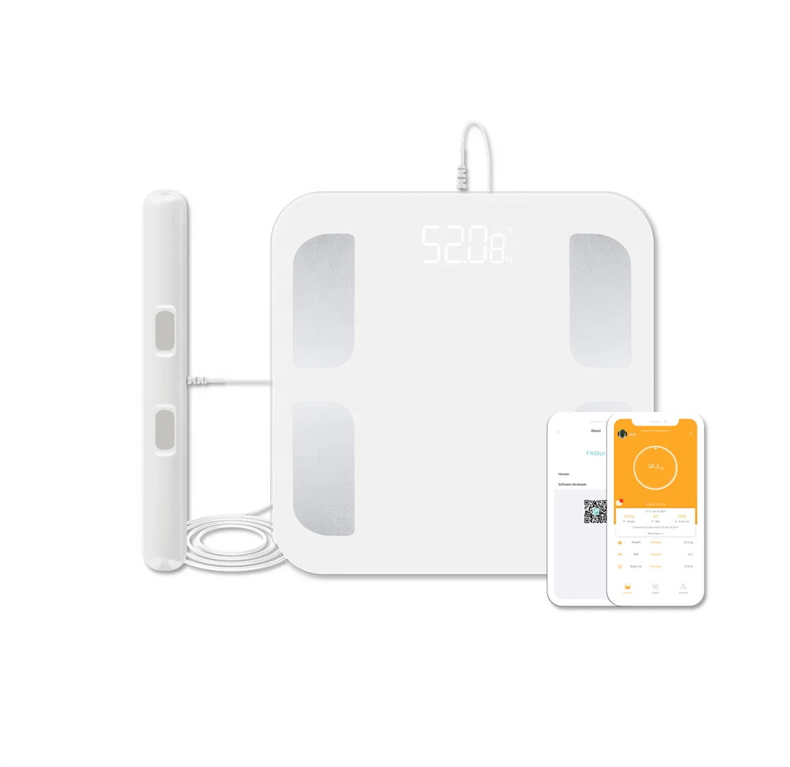 For Welland Professional Smart 8 Electrodes Digital Bathroom Scale Fat Body Index Scale Sensor Technology Battery Power 180kg