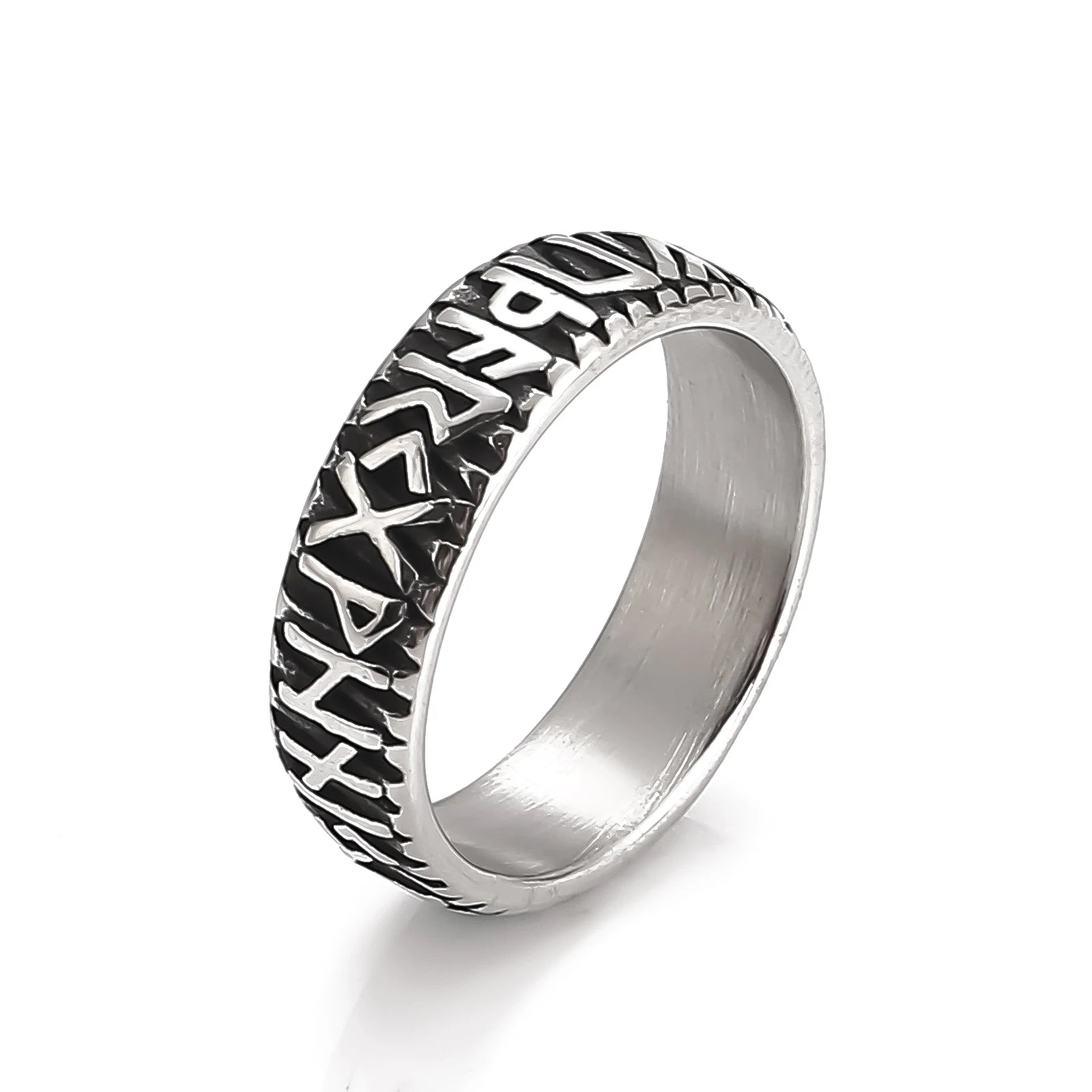Street Trend Viking Valknut Charm Jewelry Stainless Steel Vintage Rings Norse Runes Rings Mens Nordic Mjolnir Rune Amulet Rings