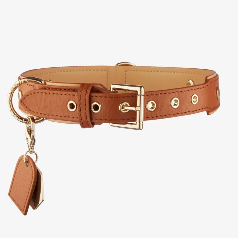 Luxury Dog Collar Metal Buckle PU Leather Thick Dog Collar Dog Accessories Pet Necklace Custom Pet Collars