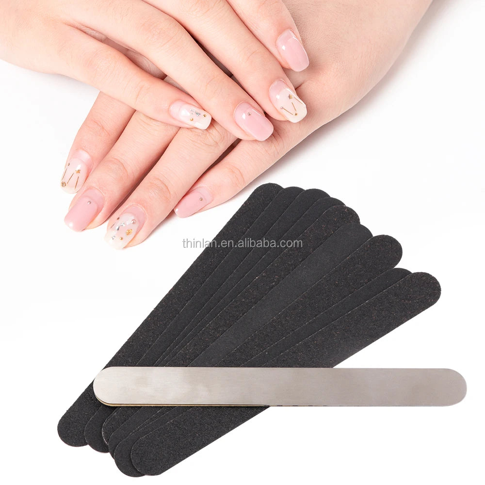 Double Sided Nail File Replacement Sand With Stainless Steel  Replacement Paper Nail Polish Sanding Buffer