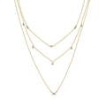 2024 Ins Fashion High Quality 3 Layer Necklace Jewelry 925  Sterling Silver Round square Small Zircon Pendant Necklace for Women